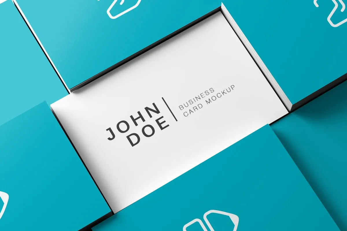 3D立体企业名片样机模板 85#215;55 Business Card Mockup