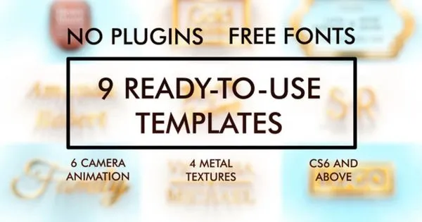 3D闪亮豪华白金标题开场视频像素设计精选AE模板 9 White Gold Openers