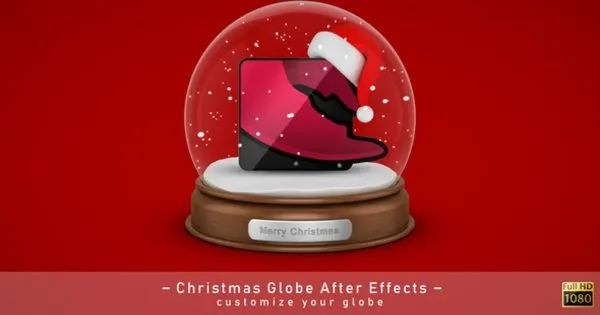 圣诞节音乐盒魔法球像素设计精选AE模板 Christmas Globe Elements