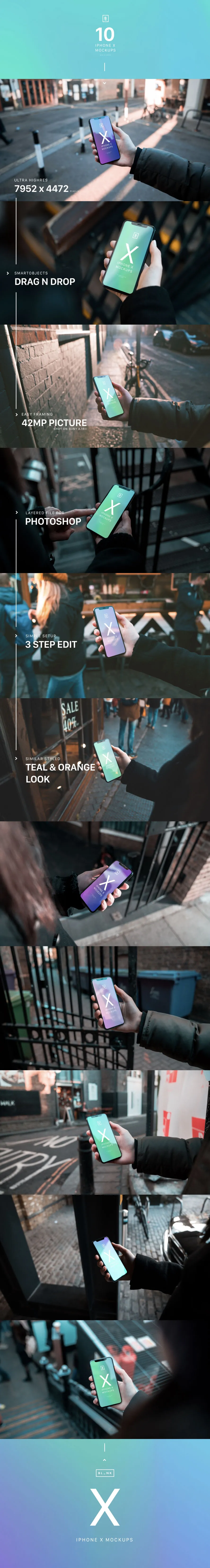 素材库下午茶：超有品质感且文艺的iPhone X界面UI设计展示模型（Mockups）下载[PSD,2GB]插图