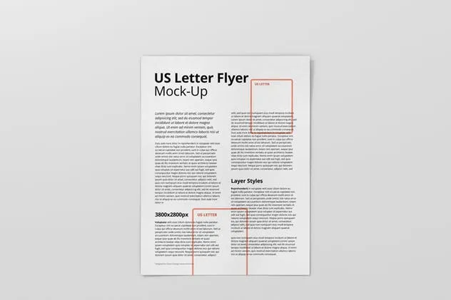 美国信纸尺寸传单设计样机模板 US Letter Flyer Mock-Up插图(8)