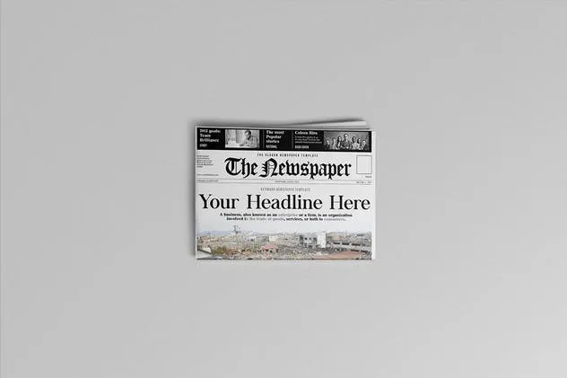 新闻广告报纸样机模板V1 Newspaper Mockups 01插图(1)