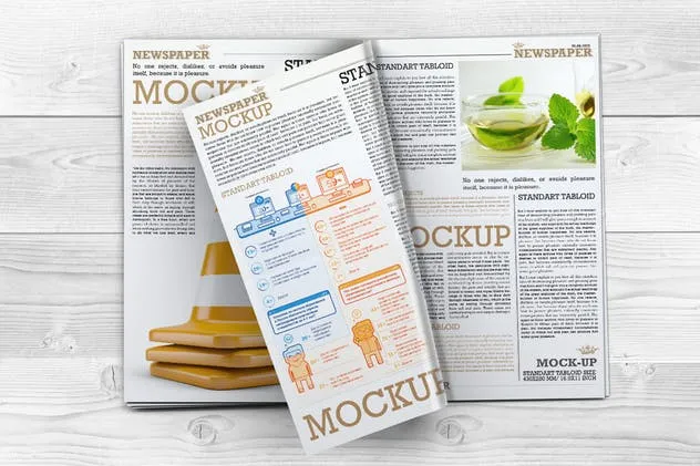 新闻报纸版式设计样机模板 Newspaper Mock-up插图(5)