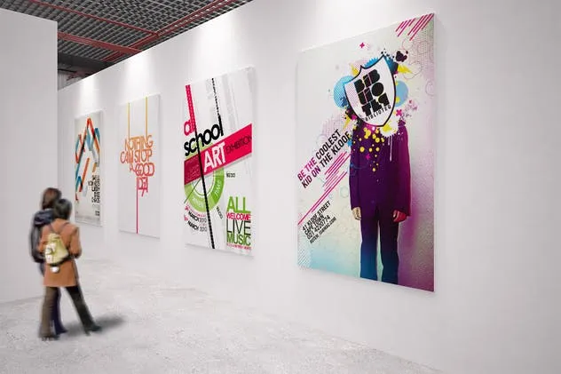 展馆橱窗艺术品海报样机模板v4 Exhibition Mockup [vol 4]插图(2)