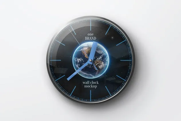 逼真圆形传统指针挂钟样机 Wall Clock Mockup插图(3)