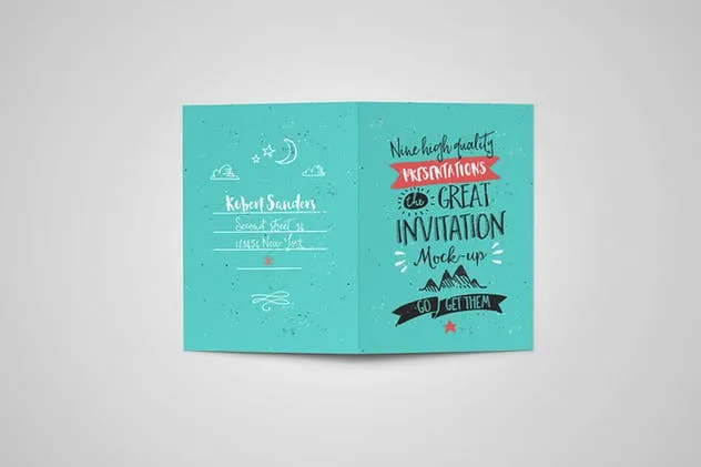 创意节日派对邀请函/贺卡样机 Invitation / Greeting Card Mock-Up插图(6)
