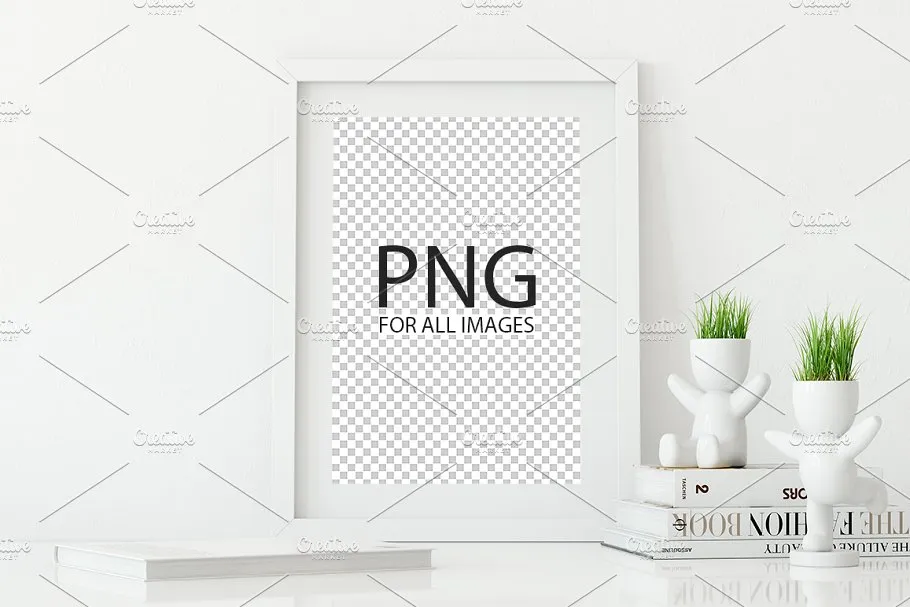 白色格调现代相框样机模板 Frames Mockup – PACK (White)插图(3)