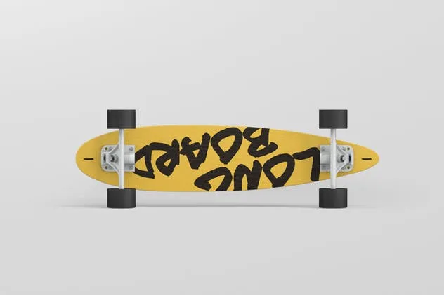 长滑板手绘图案设计样机模板 Skateboard Longboard Mockup插图(11)