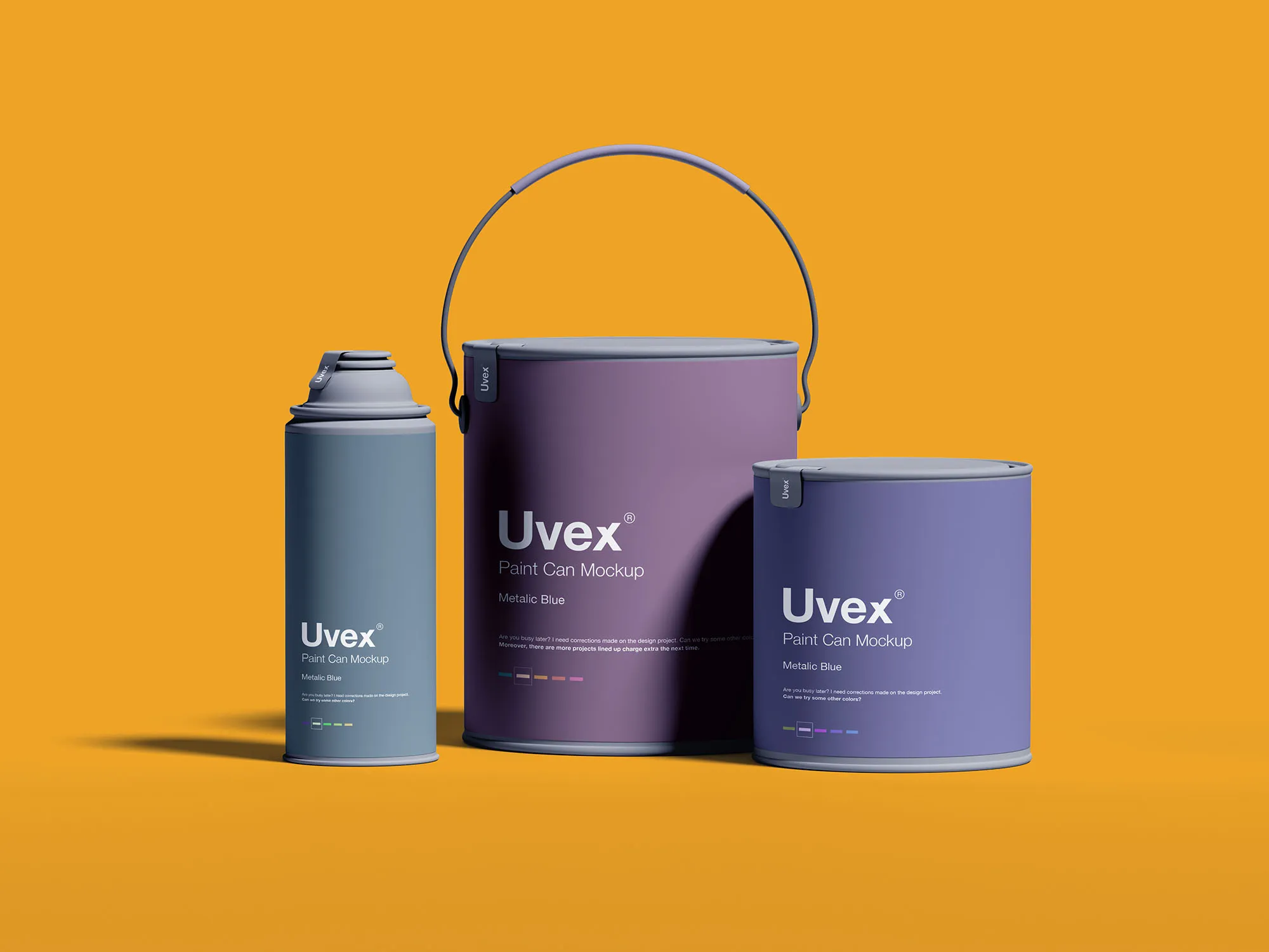 油漆桶/油漆容器包装设计效果图样机 Paint Packaging Mockup插图(1)