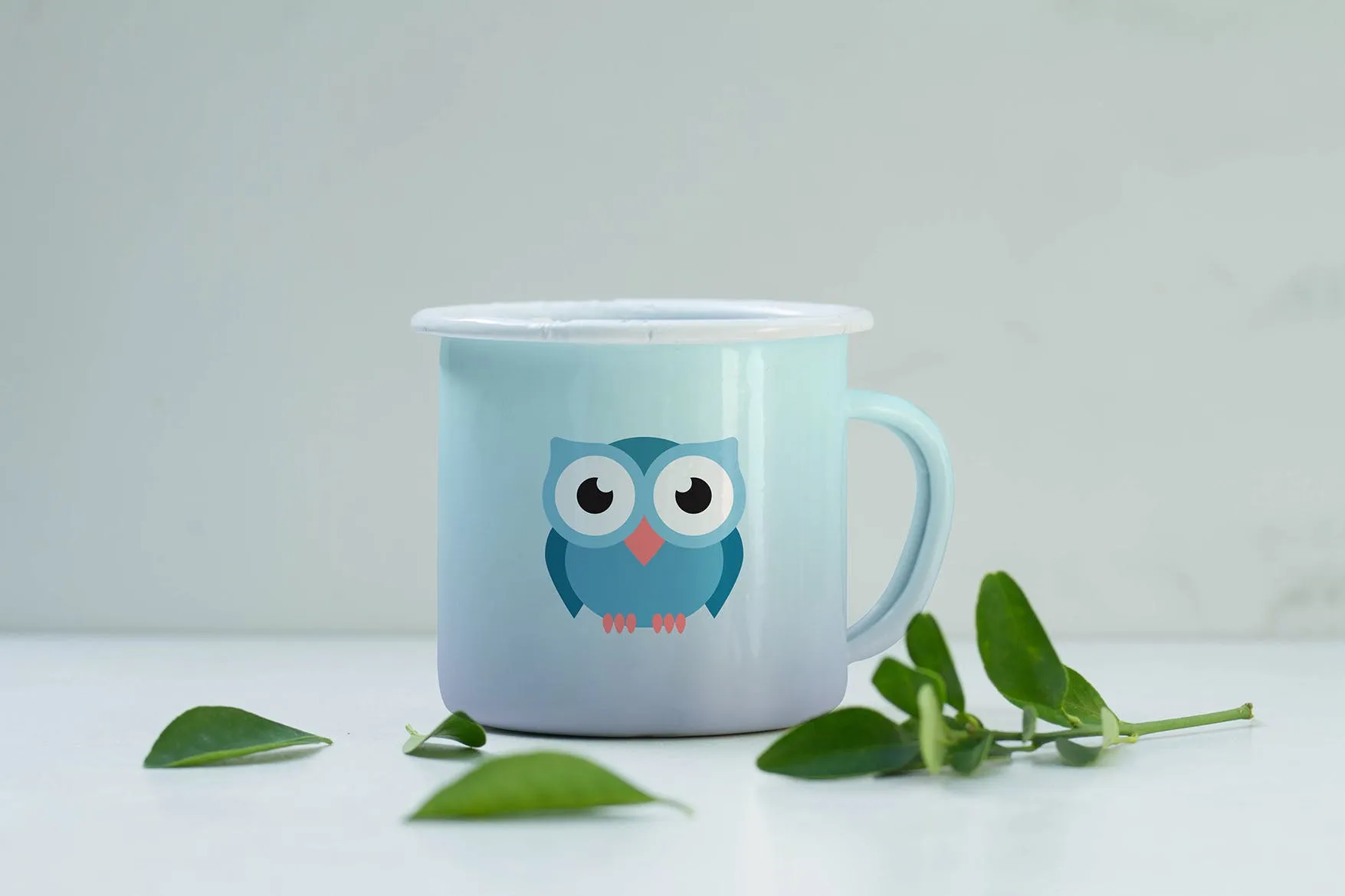 搪瓷杯印花设计效果图像素设计精选 Enamel Mug Mockup