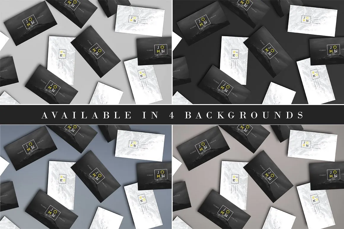 高品质的高端商务质感的名片卡片邀请函样机展示模型mockups