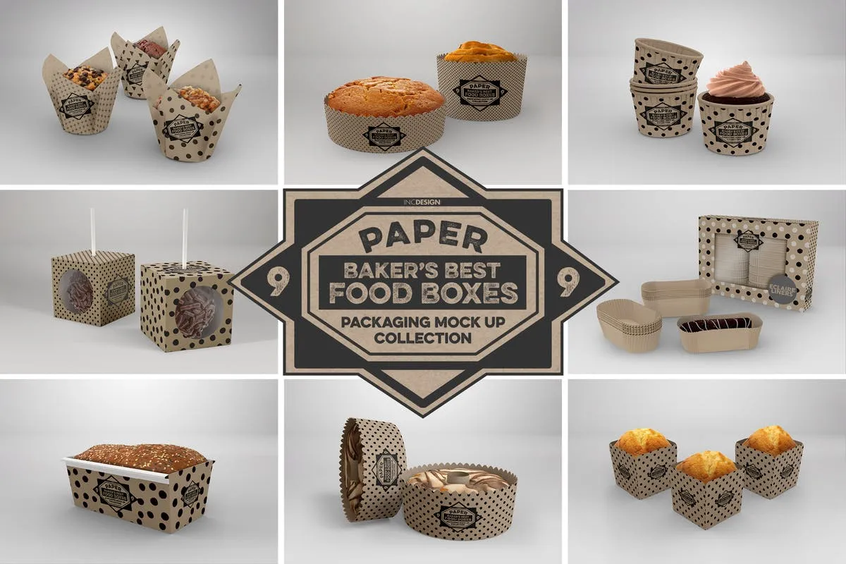 纸张材质食物包装样机v09 Vol. 09 Paper Food Packaging Mockups插图