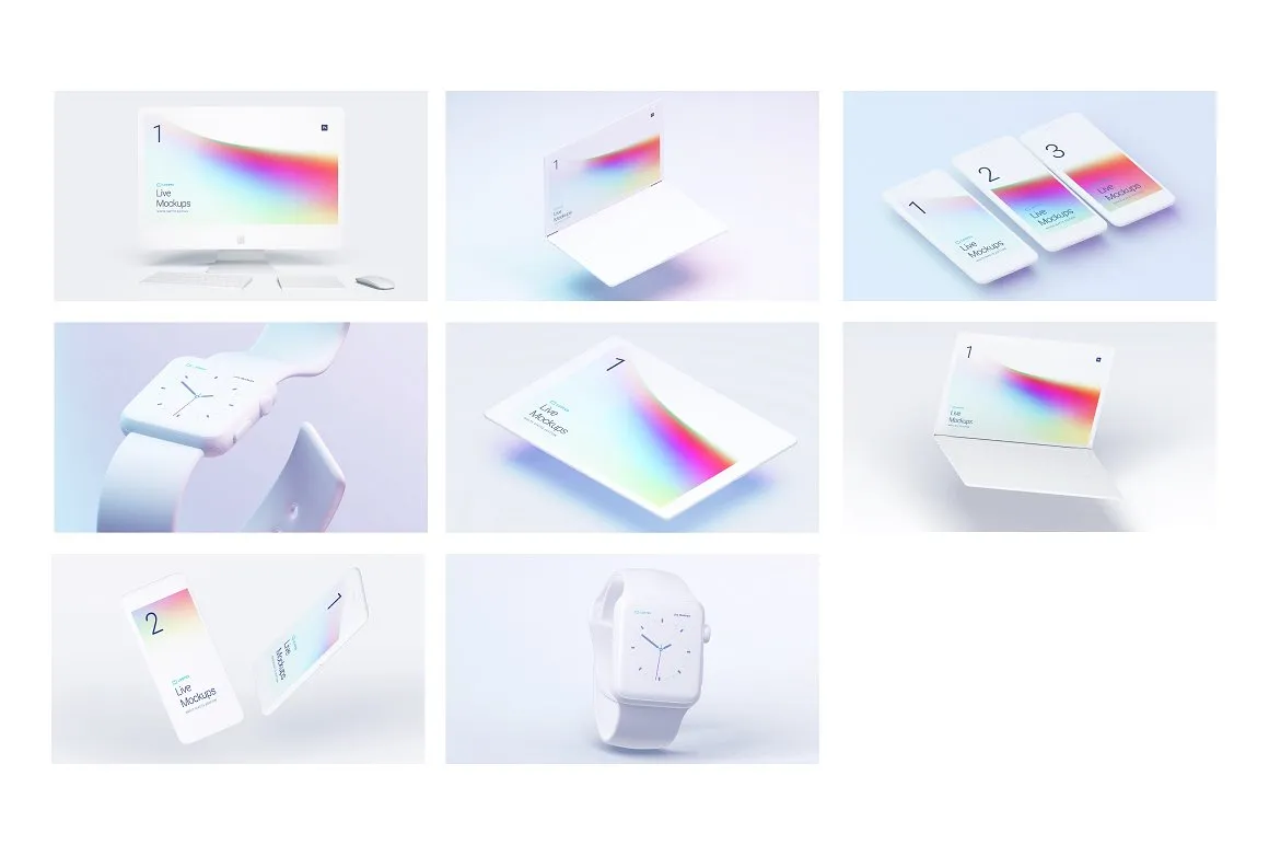 Apple设备动态样机合集[白色版本] Looped Animated Mockups | White插图(5)