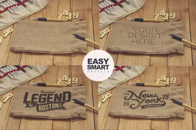 麻袋素描艺术图案预览样机素材库精选模板v1 Sack Bag Horitzontal Sketch插图(1)