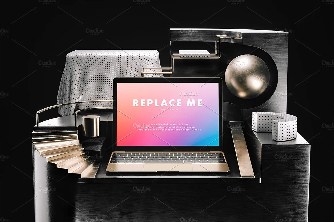 创意的Macbook展示模型Mockups打包下载[psd]插图(1)