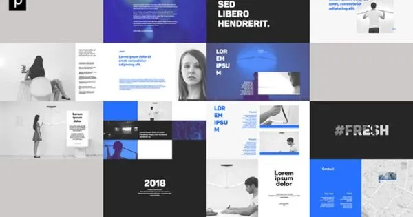 幻灯片视频字幕排版动画像素设计精选AE模板 Slides Typography