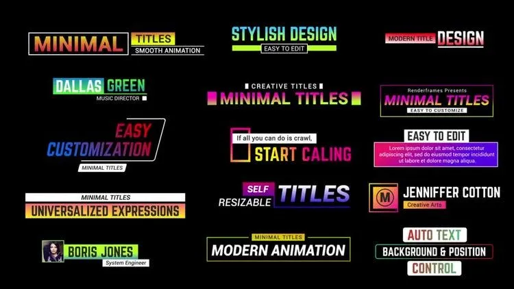 明亮且动态动画的创意标题动画ae模板