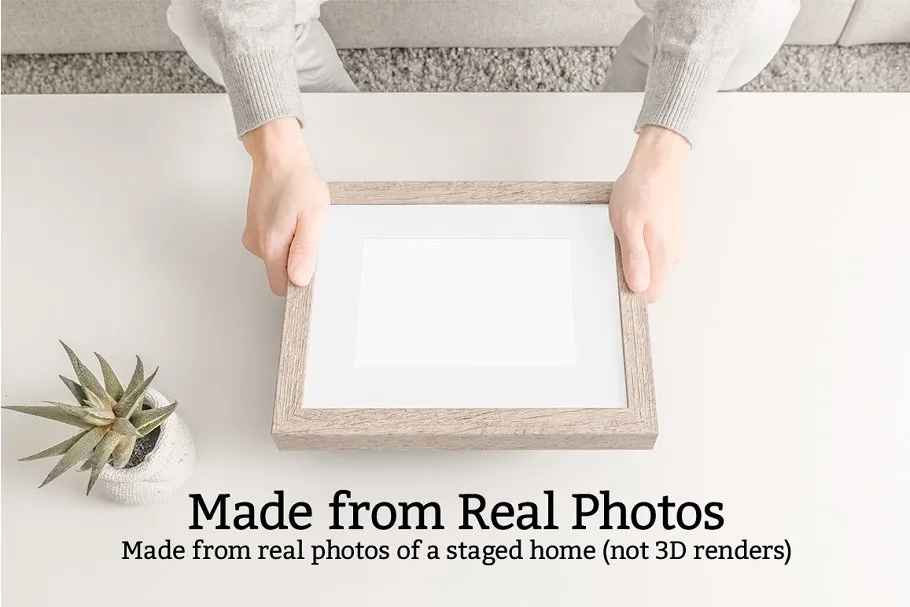 10款实木相框画框样机 10 Wooden Picture Frame Mockups插图(2)