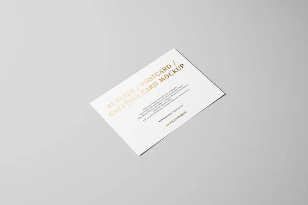 A6传单/明信片/贺卡铝箔冲压特殊工艺样机 A6 Flyer / Postcard / Greeting Card Mockup插图(6)