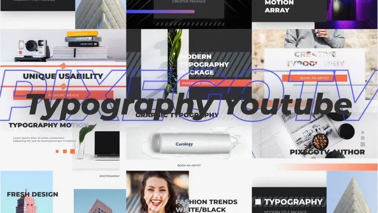 Youtube版式场景像素设计精选AE模板