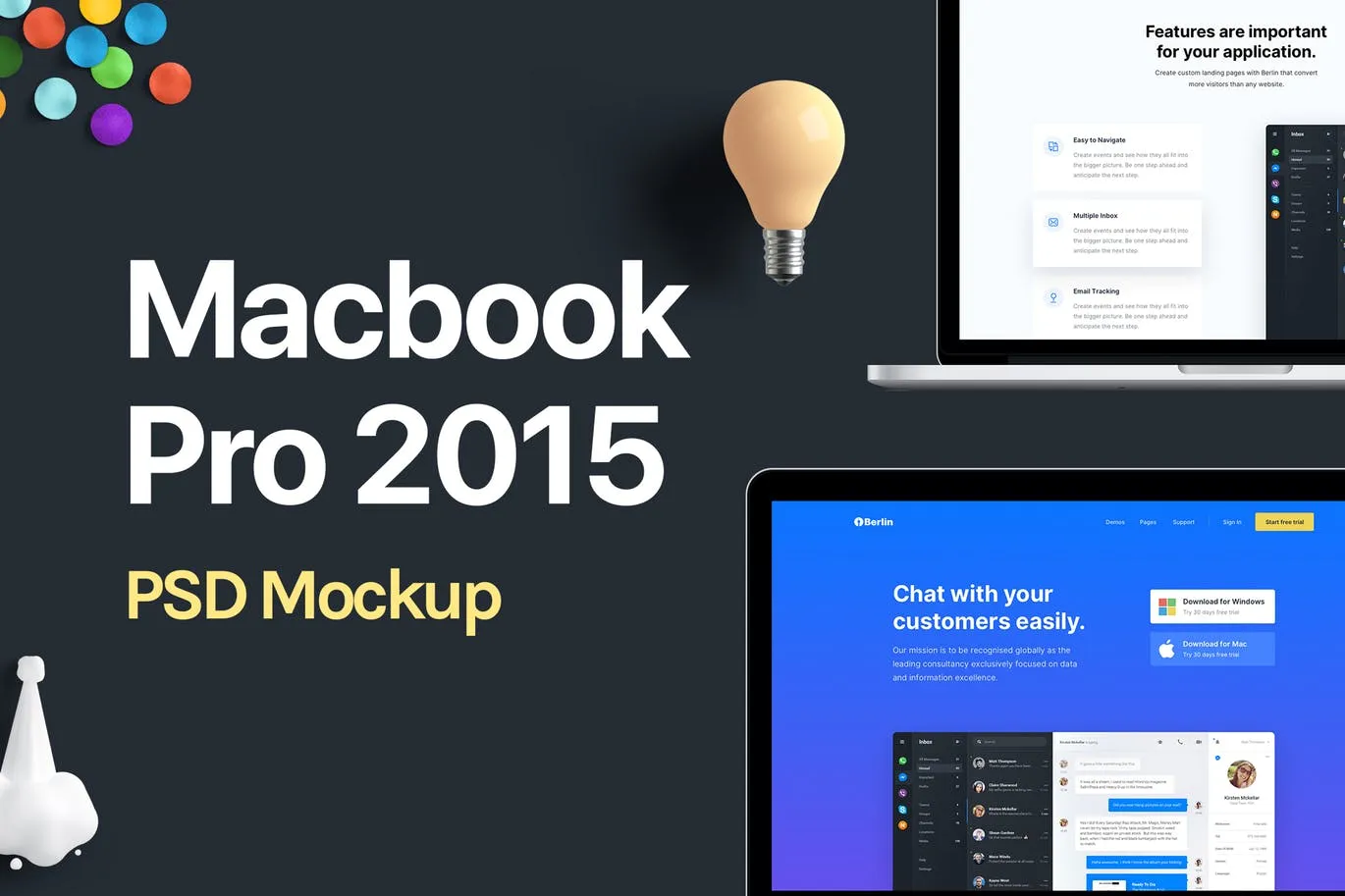 Apple MacBook Pro笔记本电脑屏幕演示样机模板 Apple Macbook Pro Mockup插图