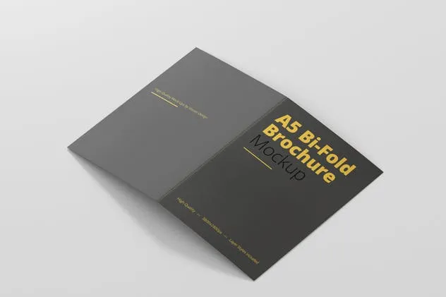 A5双折小册子传单样机模板 A5 Bi-Fold Brochure Mock-Up插图(3)
