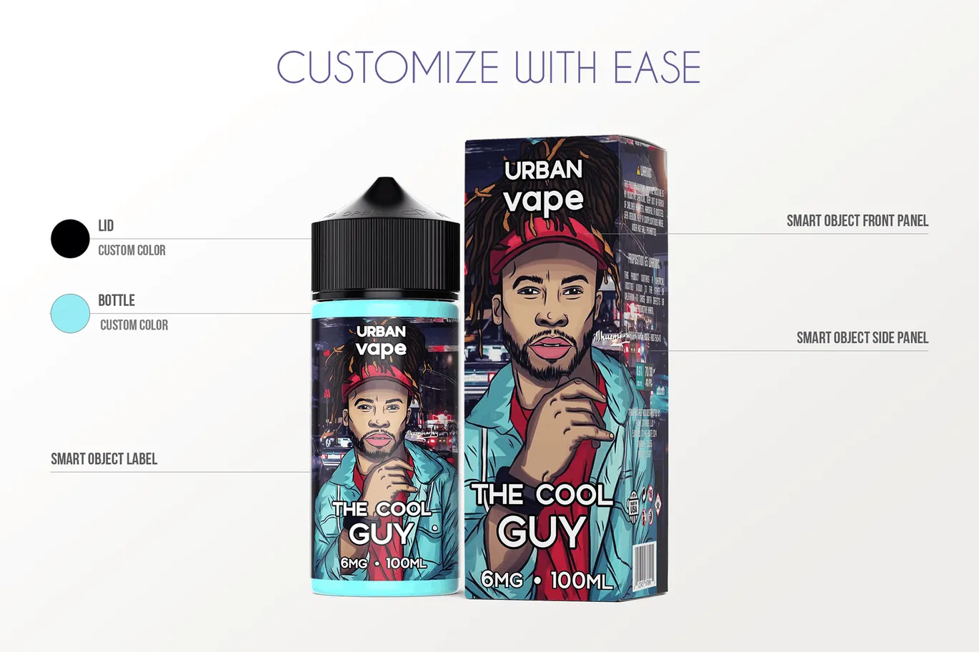 100ml电子烟油瓶外观设计预览样机 eLiquid Bottle Mockup v 100ml-C插图(1)