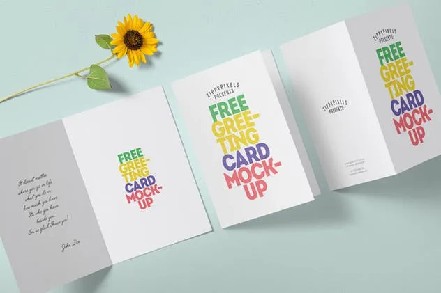 多用途祝福贺卡样机模板 Multipurpose Greeting Card Mockups插图(1)