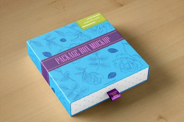 创意抽屉式礼品包装盒样机模板 Package Box Mock-Up插图(1)