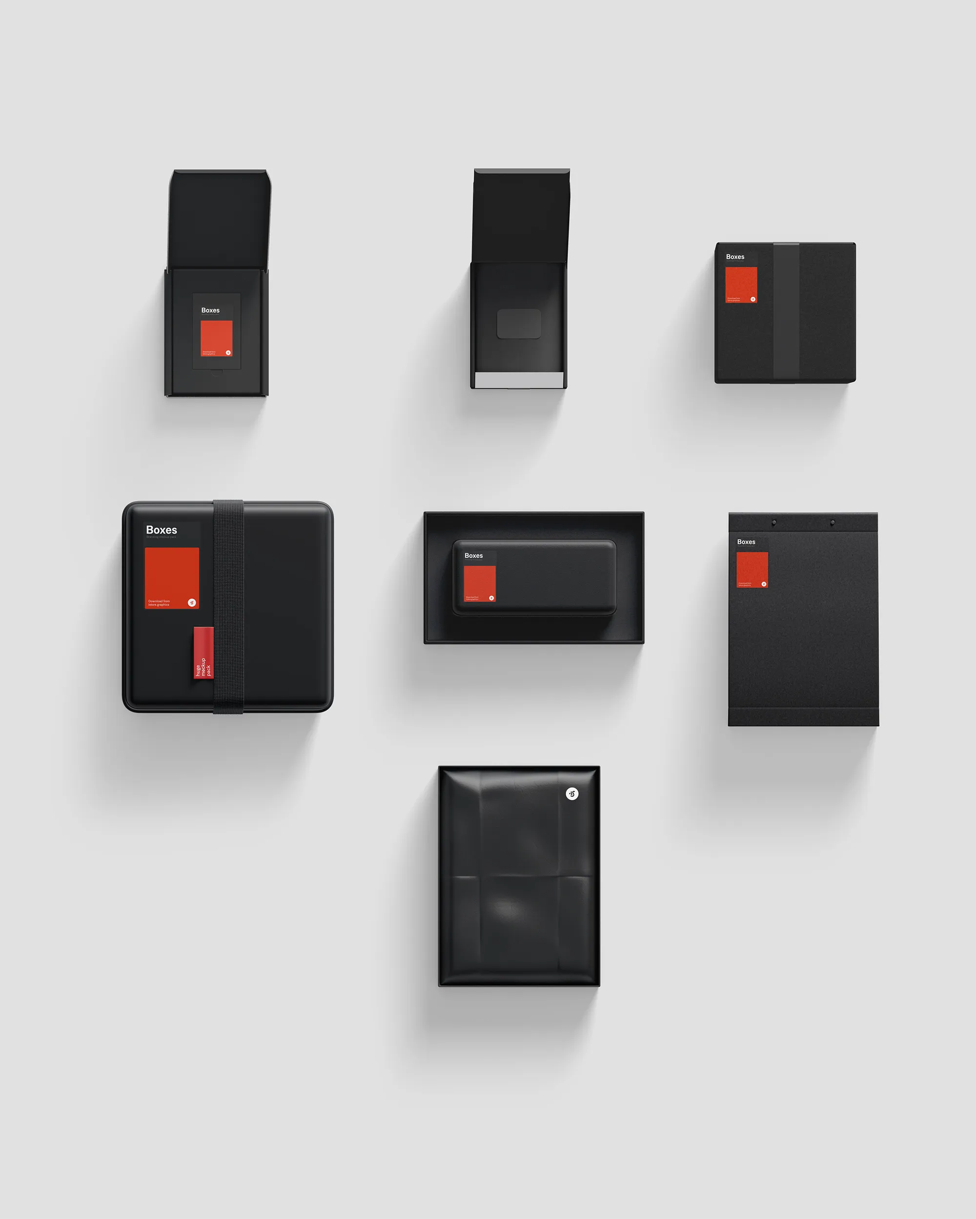 各式各样的牛皮纸硬纸板包装盒子样机81 Box Mockups插图(9)