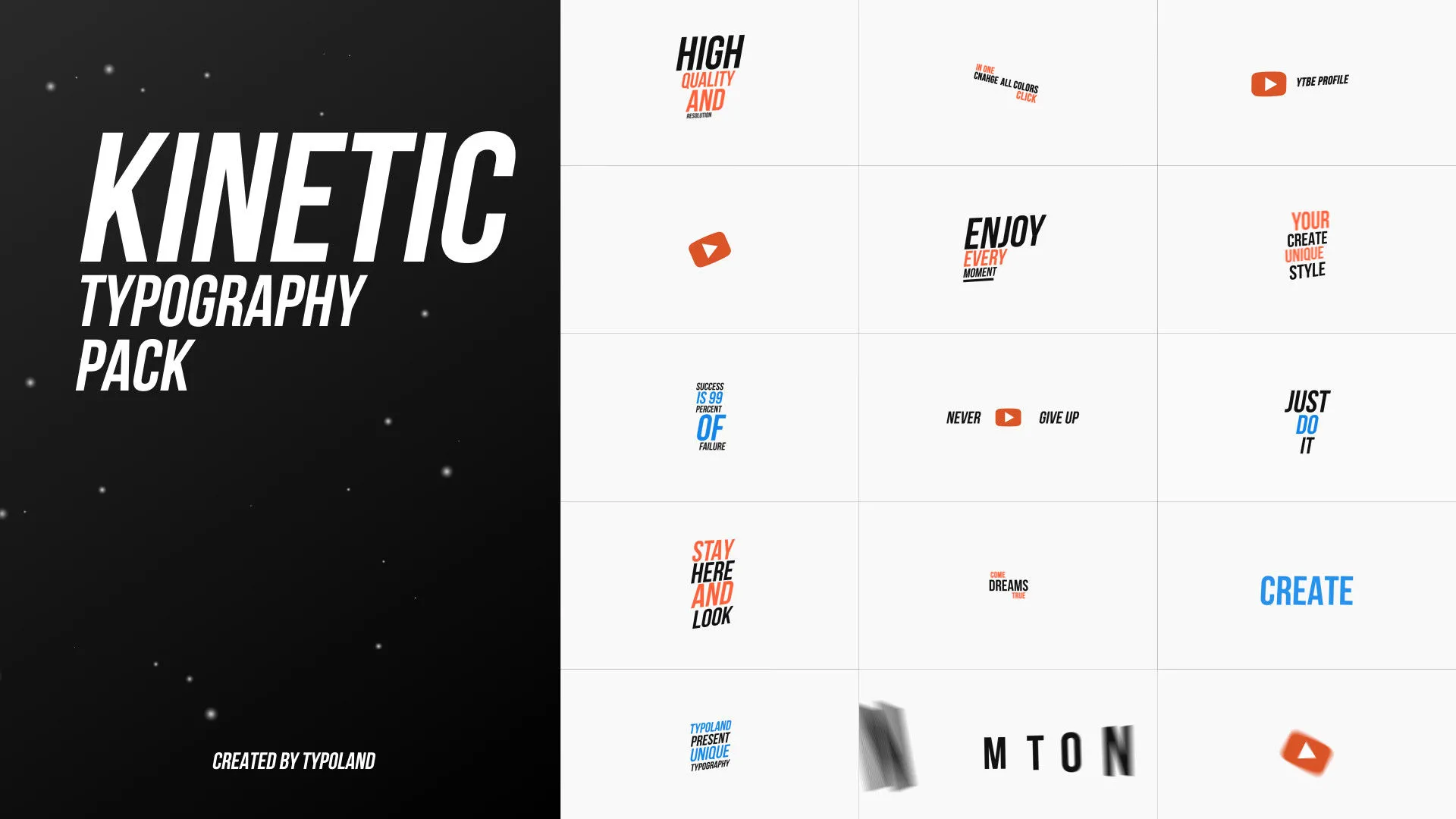 42个快速活力创意动画排版标题像素设计精选AE模板