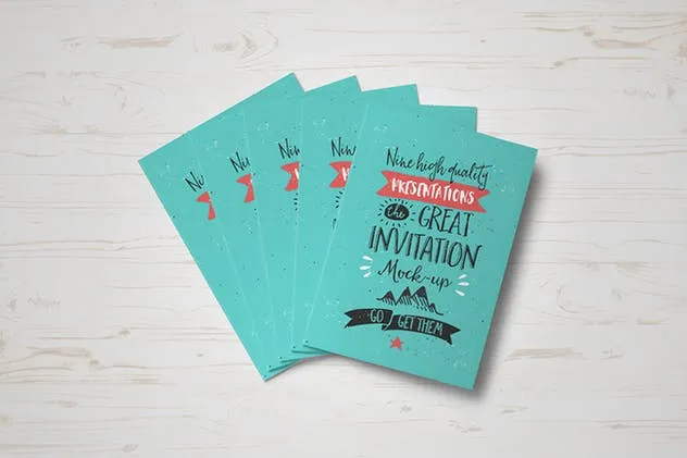 创意节日派对邀请函/贺卡样机 Invitation / Greeting Card Mock-Up插图(3)