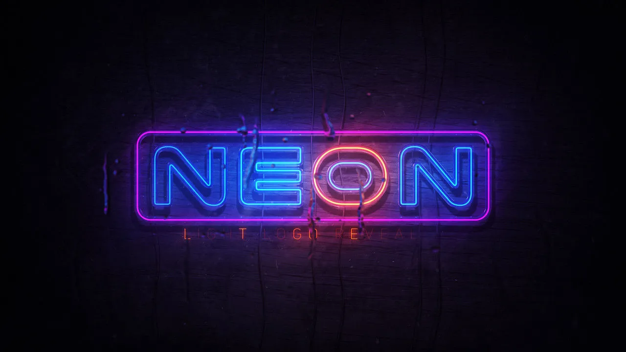 多彩的霓虹灯闪耀商业片头像素设计精选AE模板