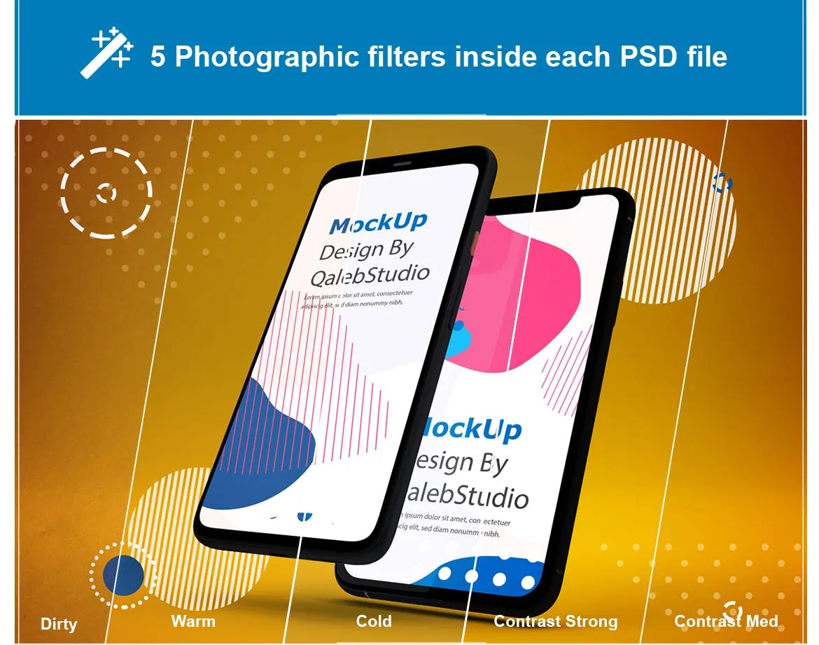 iOS&Android应用UI设计演示素材库精选样机模板 Abstract IOS & Android Mockup V.2插图(1)