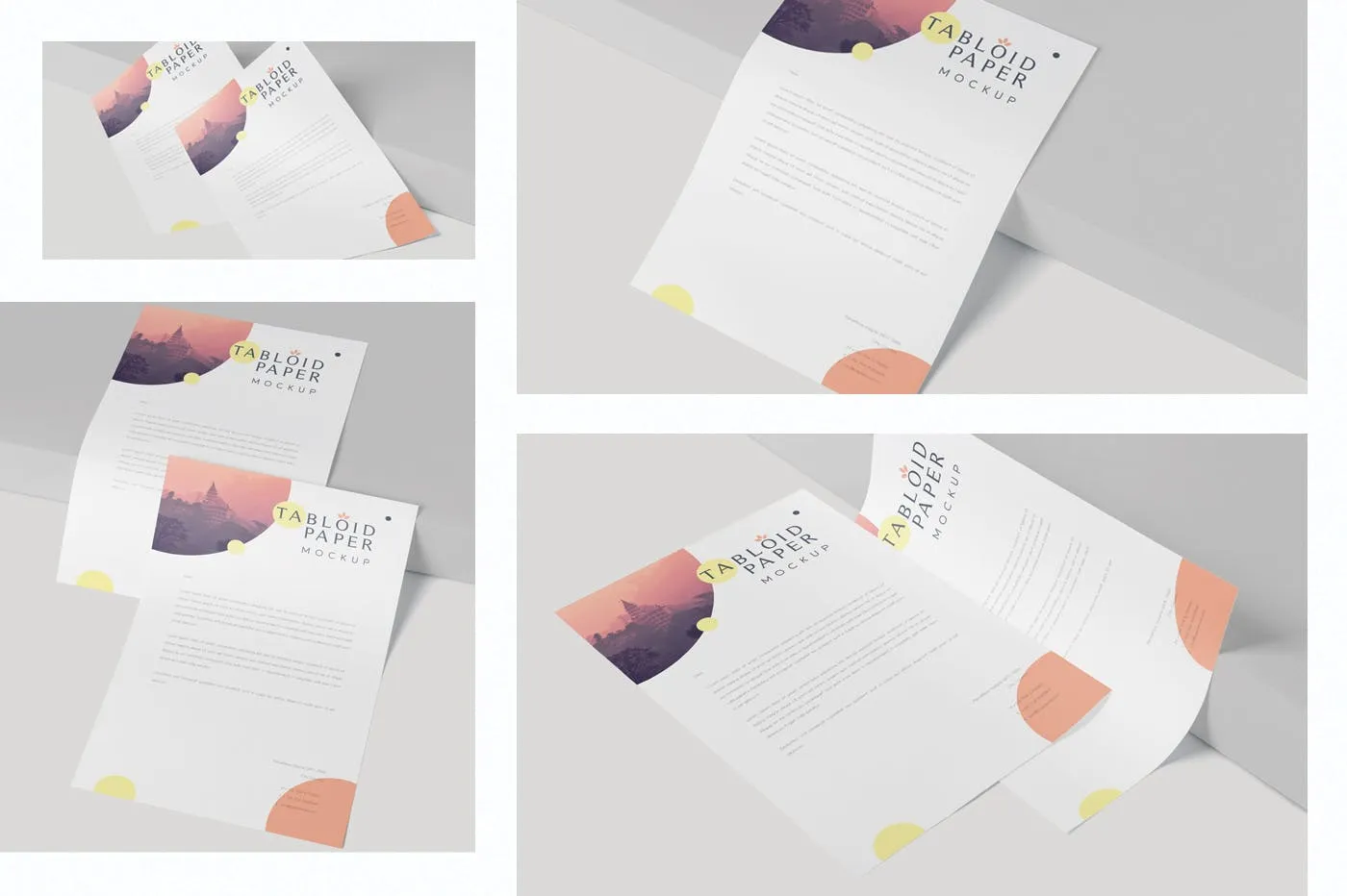 简报/企业信纸/小报印刷效果图样机 Tabloid Paper Mockup – 11×17 Inch插图(1)