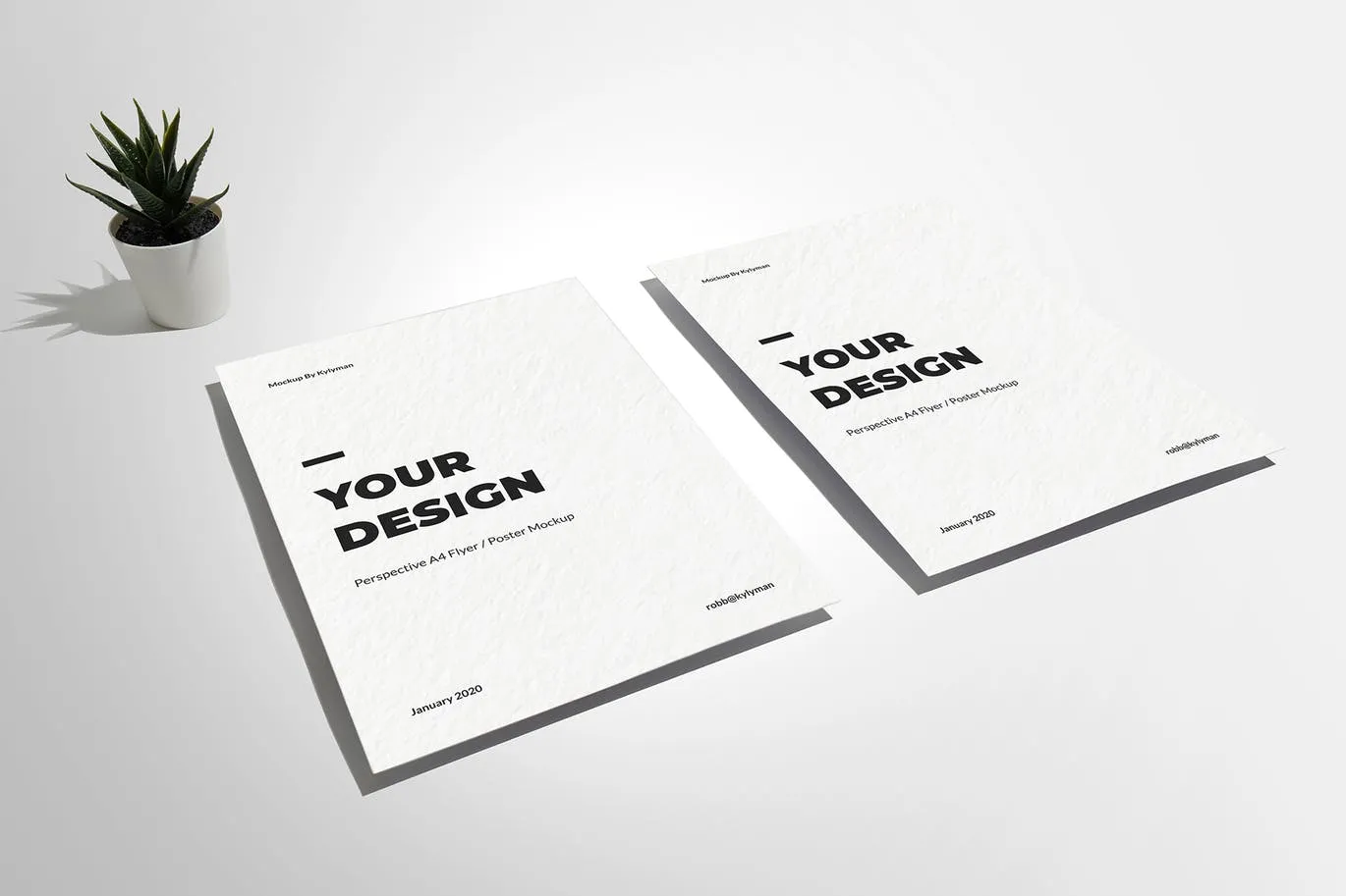 A4传单/海报设计透视图样机素材库精选模板 Perspective A4 Flyer / Poster Mockup插图(3)