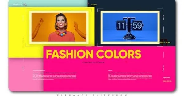 时尚色彩优雅幻灯片特效像素设计精选AE模板 Fashion Colors Elegance Slideshow