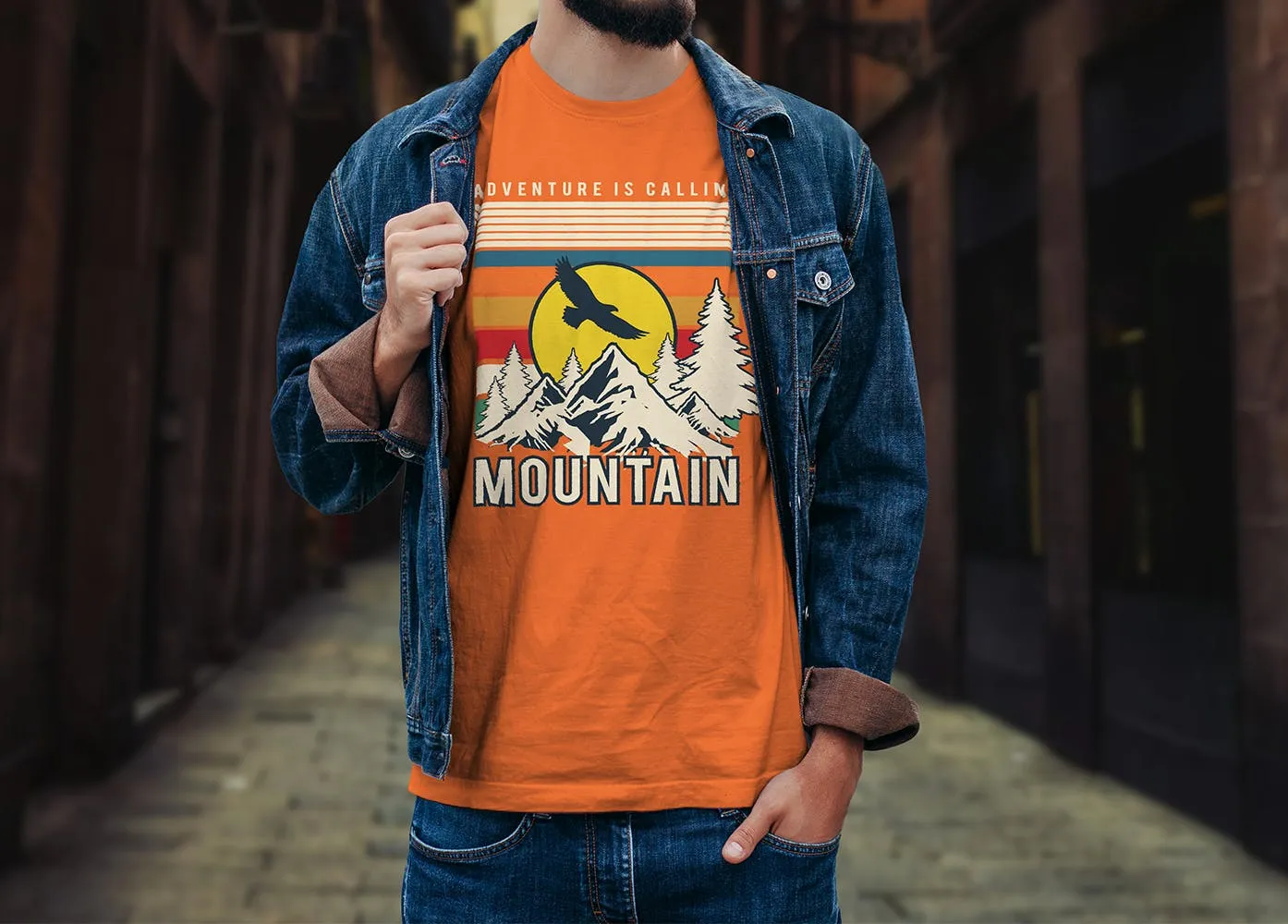 冬日T恤印花设计效果图样机素材库精选07 Winter T-Shirt Mockup 07插图(2)