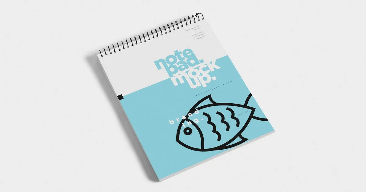 活页记事本封面图案设计效果图样机 Ringed Notepad Mockups