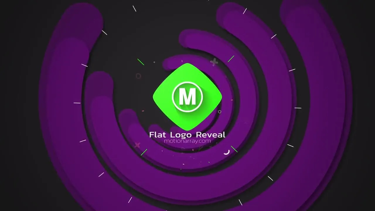 平面徽标显示像素设计精选AE模板