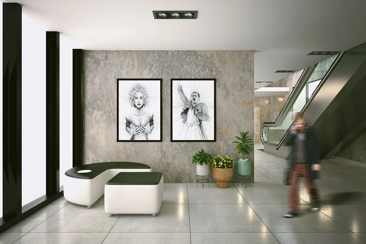 画展厅油画展览画框样机模板素材v9 Exhibittion Mockup [vol9]插图(4)