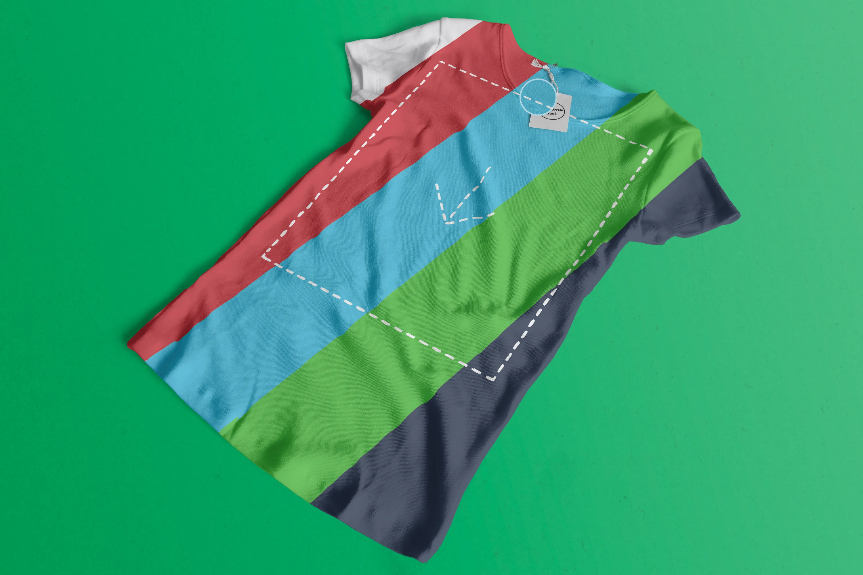 女士长款T恤印花图案设计预览图样机02 Woman Front T-Shirt Mockup 02插图(1)