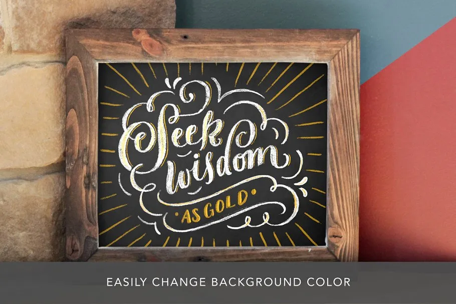 西式壁炉画框样机木板 8×10 Rustic Hearthside Frame Mockup插图(2)