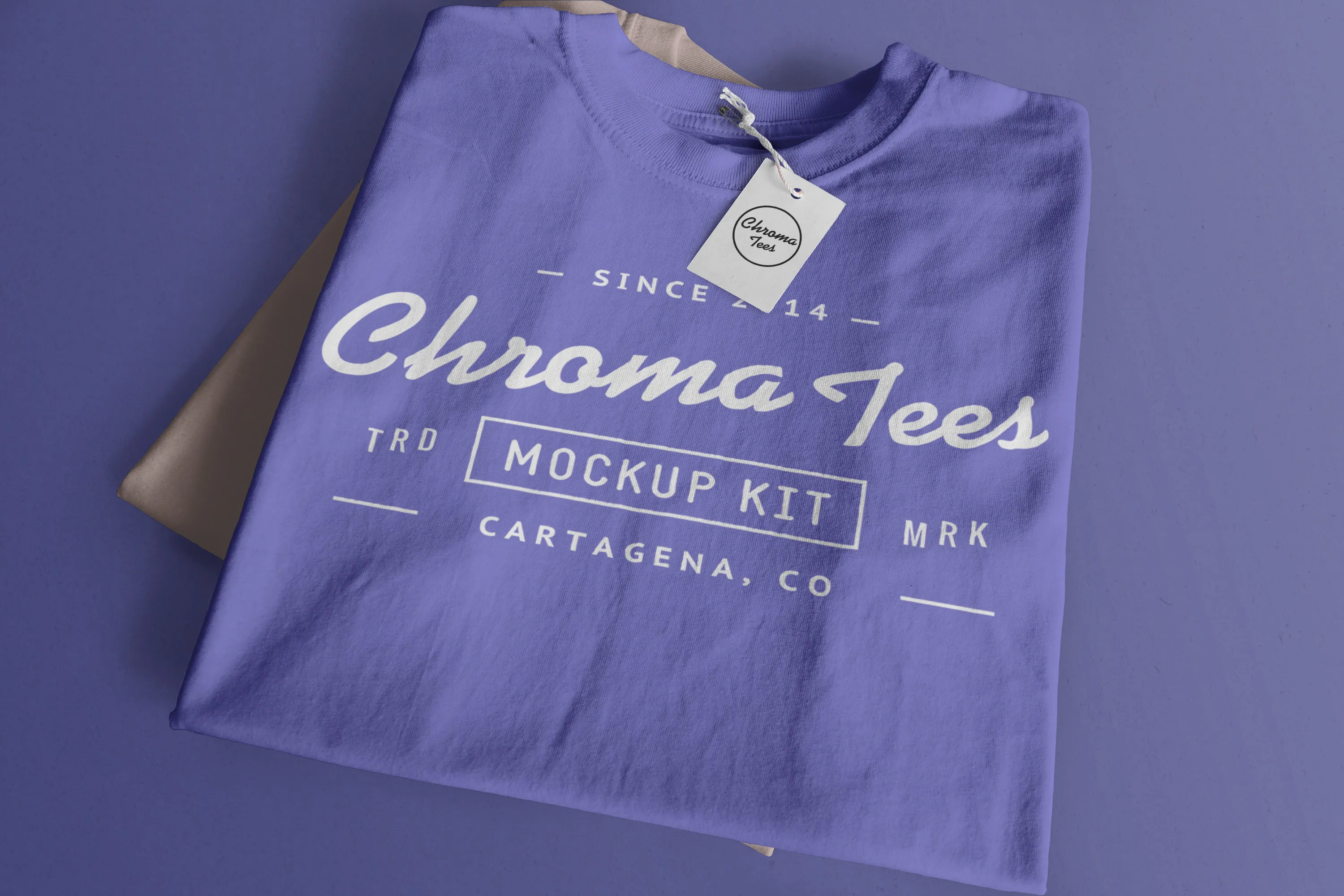 T恤印花设计折叠效果样机01 Folded T-Shirts Mockup 01