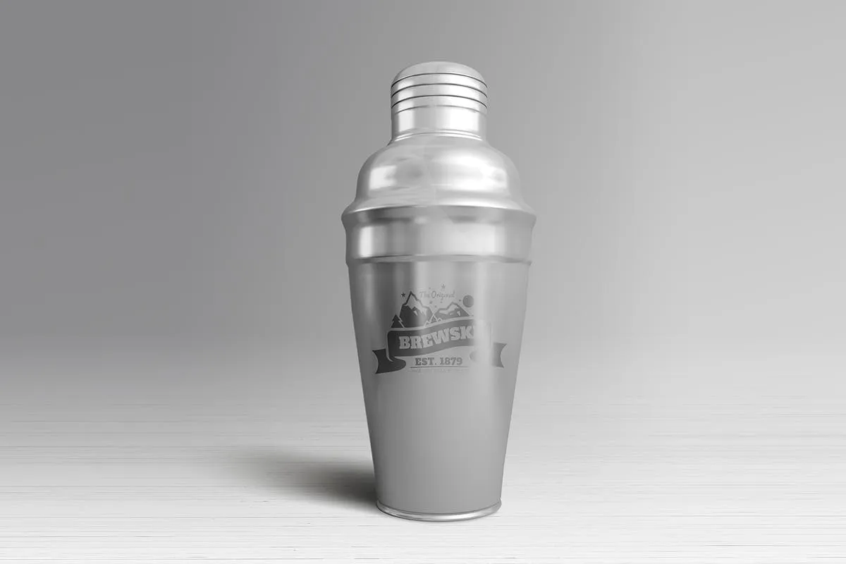 冷饮品牌设计样机模板[不锈钢冰摇杯/马克杯/玻璃杯/纸袋] Branded Products Mock-up V2插图