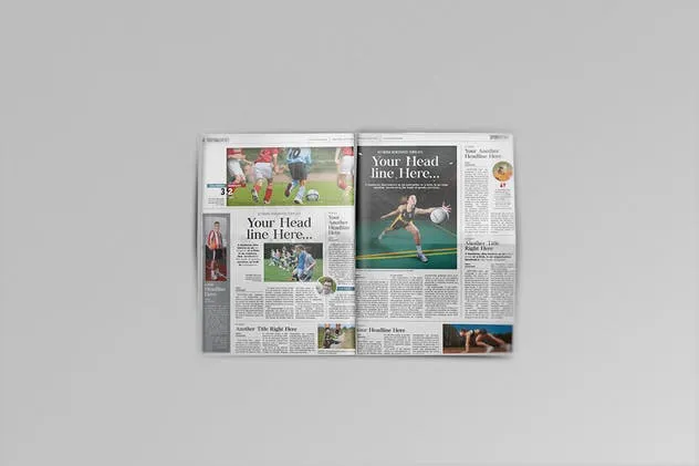 新闻广告报纸样机模板V1 Newspaper Mockups 01插图(5)