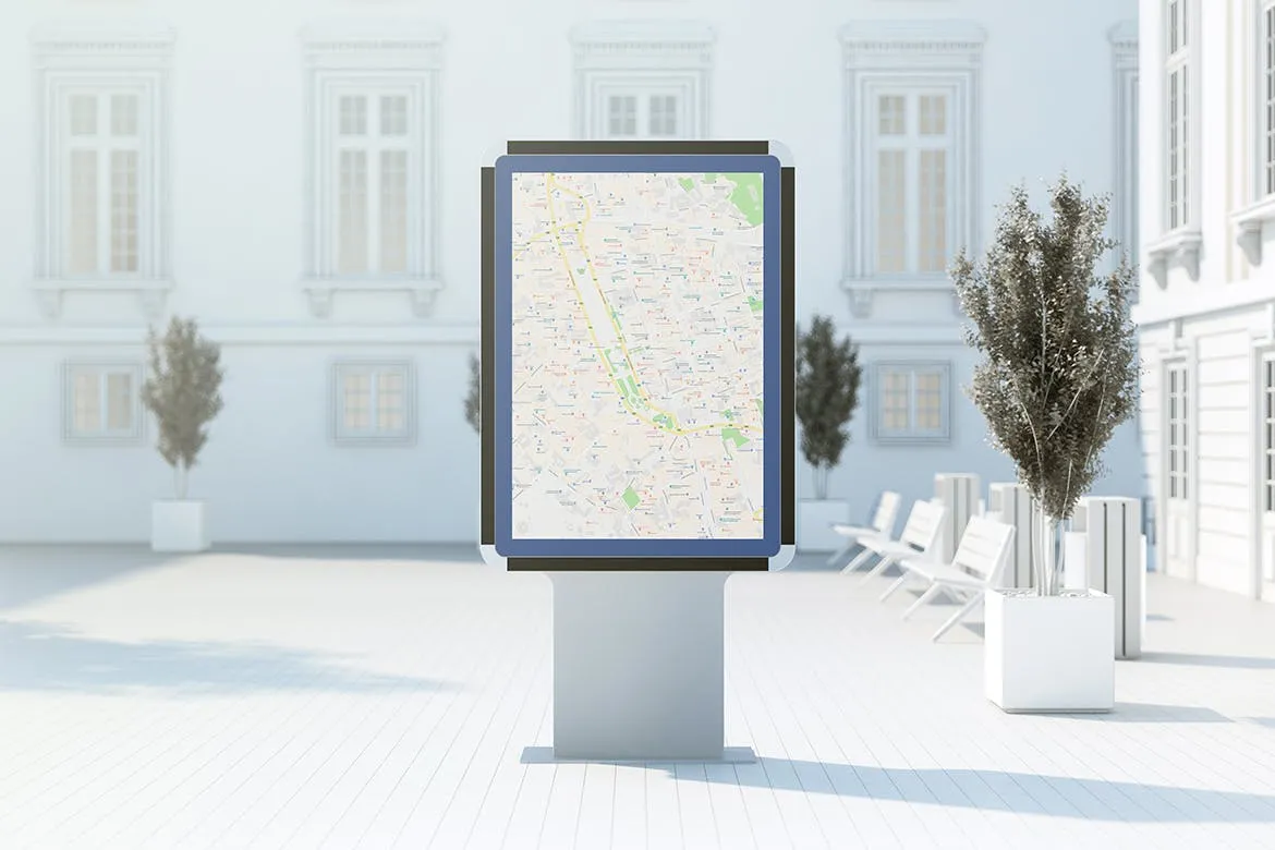 城市灯箱广告牌效果图样机素材库精选 City Light Board Mockup插图(1)