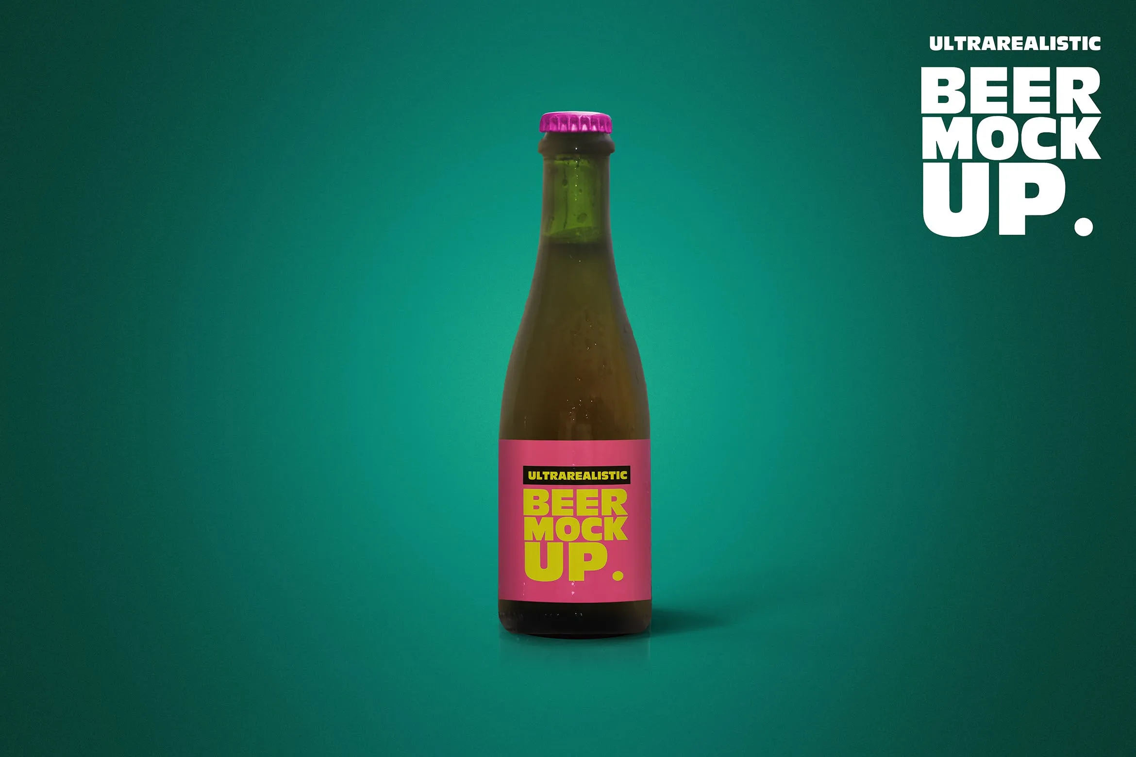 37cl棕褐色啤酒瓶外观设计图素材库精选模板 Clean 37cl Tan Beer Mockup插图