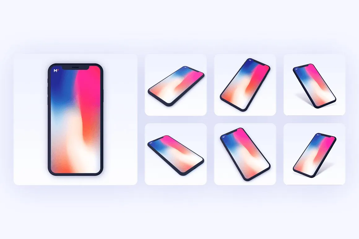 素材库下午茶：7款最受欢迎的iPhone X Clay模型 Mockups插图(8)