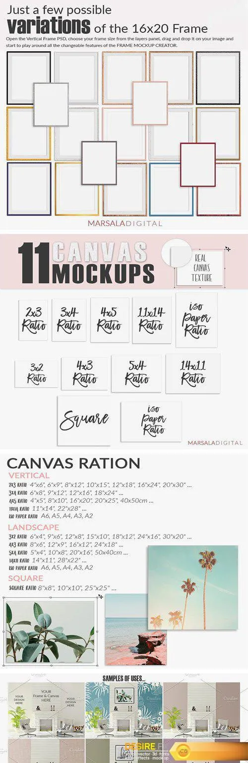 高品质的房间墙面和框架展示样机 Room Mockup Wall and Frame Bundle [psd] 1.16 GB插图(2)